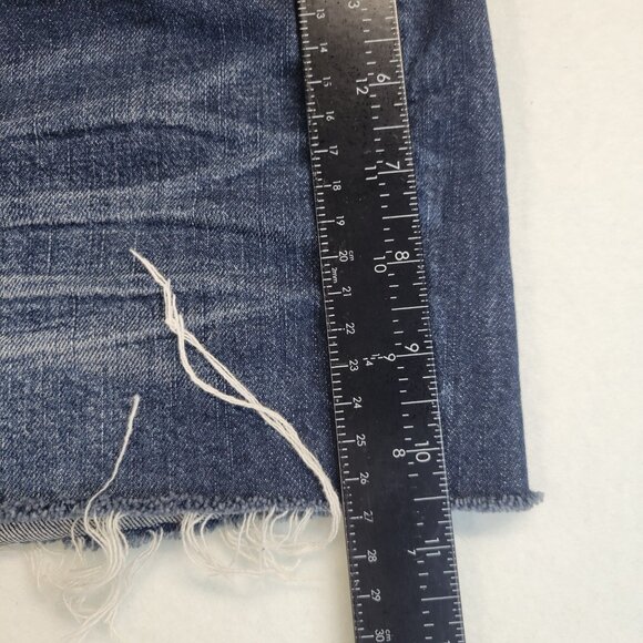 Madewell Cut Off Denim Shorts Womens 24 Blue Low Rise‎ Raw Hem Dark Wash Denim - Picture 4 of 8